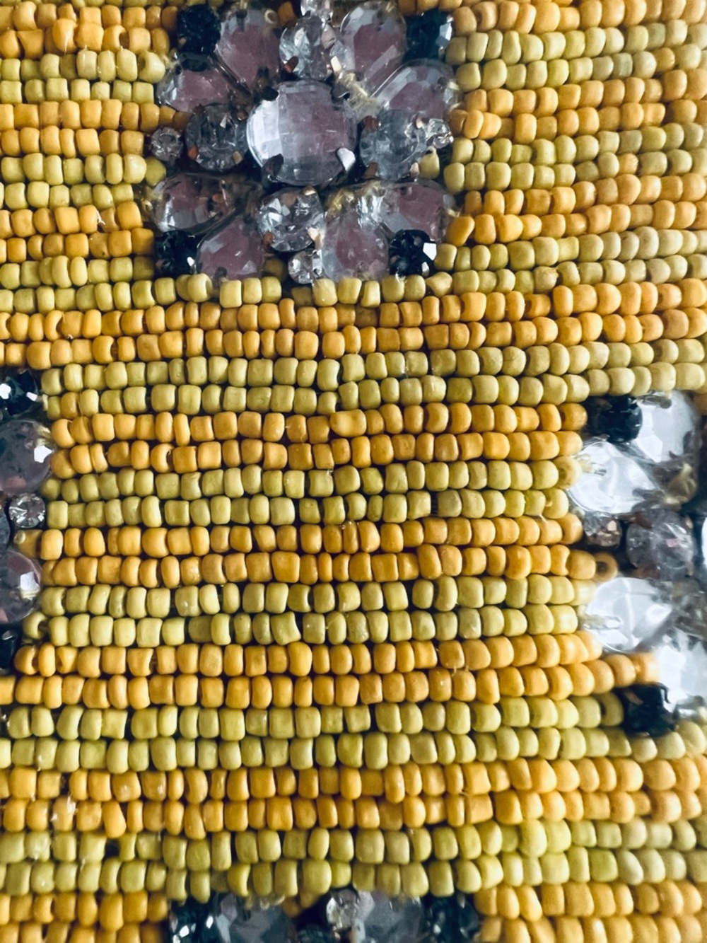 Anthropologie The Fiona Beaded Bag Yellow Geometric - Picture 4 of 9